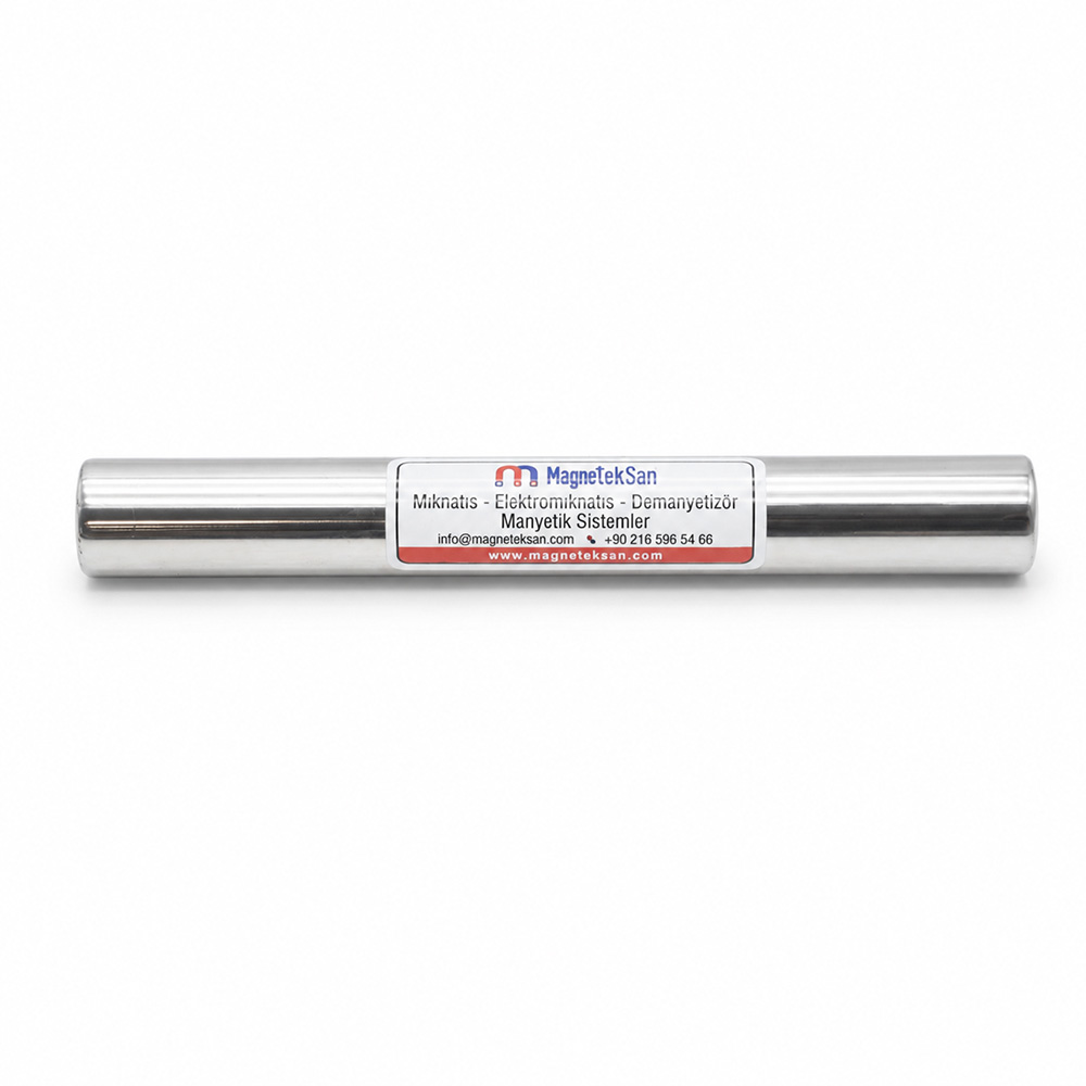 Dozaj Makinesi Çubuk Mıknatıs – Ø25×215 mm Çift M8 Neodyum