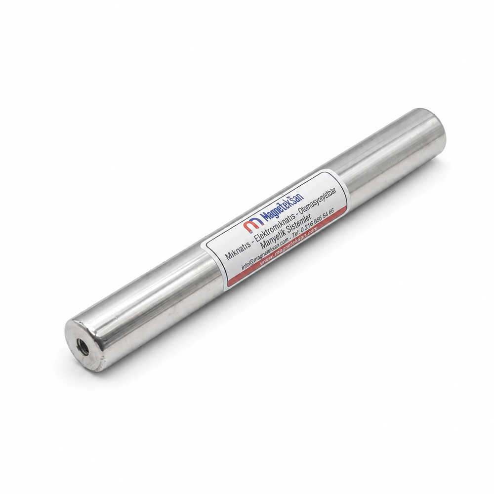 Dozaj Makinesi Çubuk Mıknatıs – Ø25×215 mm Çift M8 Neodyum