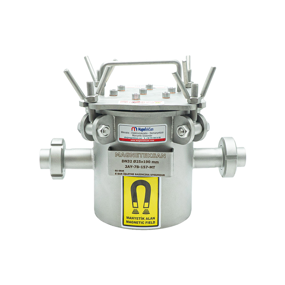 Fındık Püresi Üretim Hatları İçin DN50 Neodyum Manyetik Filtre – 7ר25×190 mm