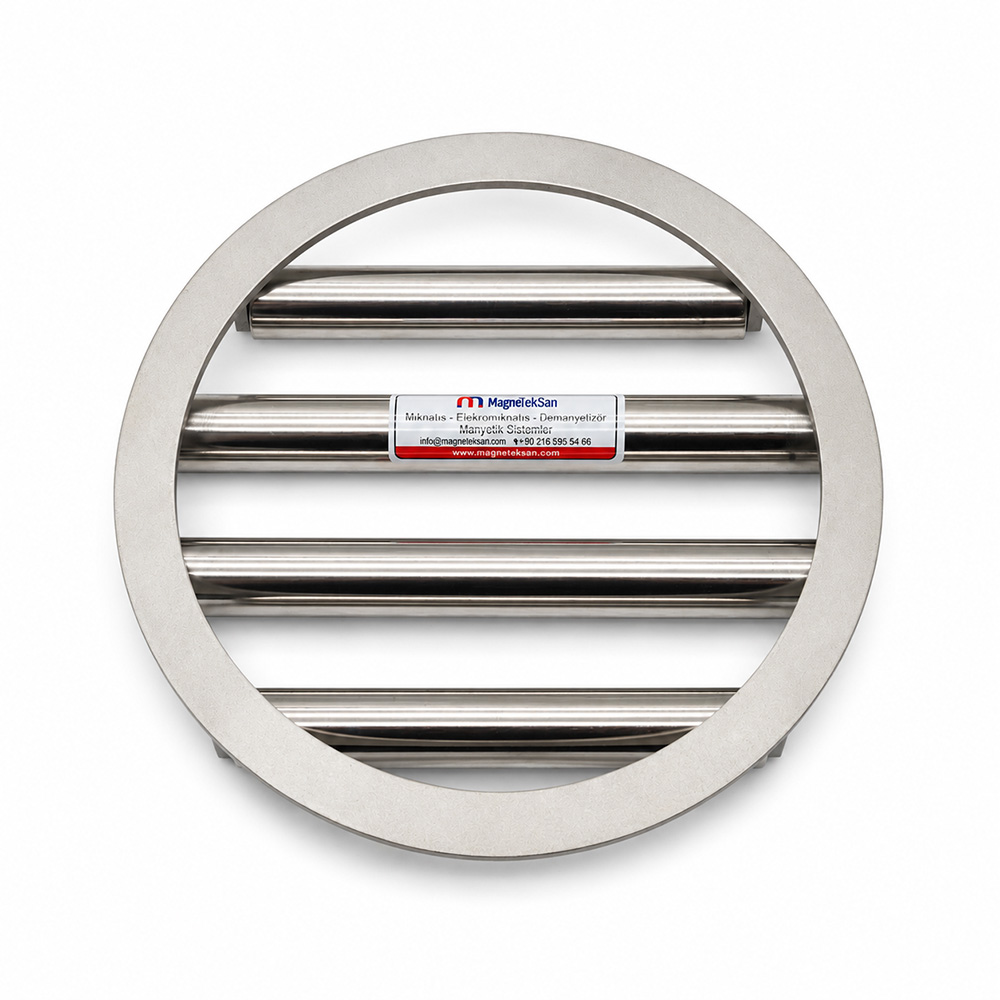 Freeze Dry ve Kuru Meyve Hatları İçin Ø250 mm 4 Çubuklu Neodyum Elek Mıknatıs