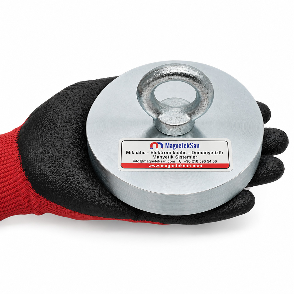 Ø130 mm Neodyum Balıkçı Mıknatısı – M12 700 kg Maks. Çekim