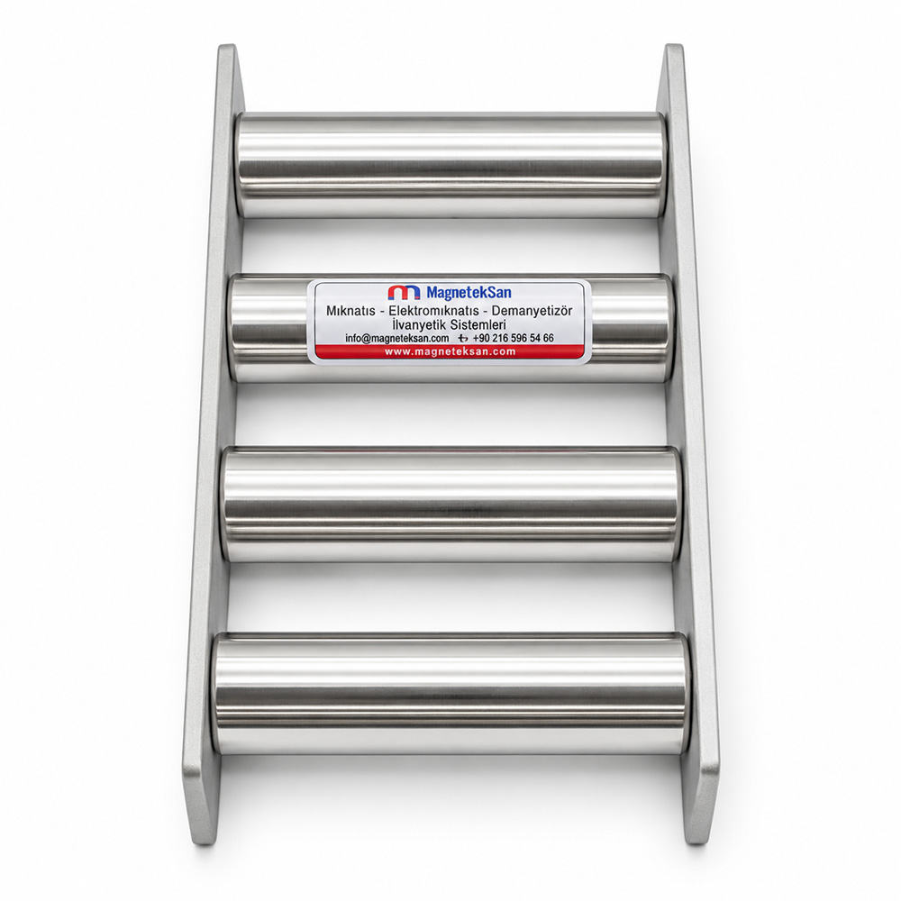 Pirinç Paketleme Hattı Elek Mıknatıs – 265×135 mm Ø32×5 N35 Neodyum 10000 Gauss