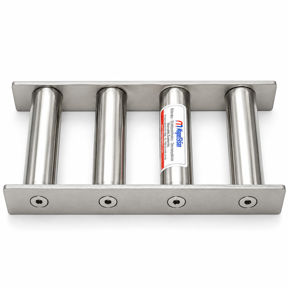 Pirinç Paketleme Hattı Elek Mıknatıs – 265×135 mm Ø32×5 N35 Neodyum 10000 Gauss
