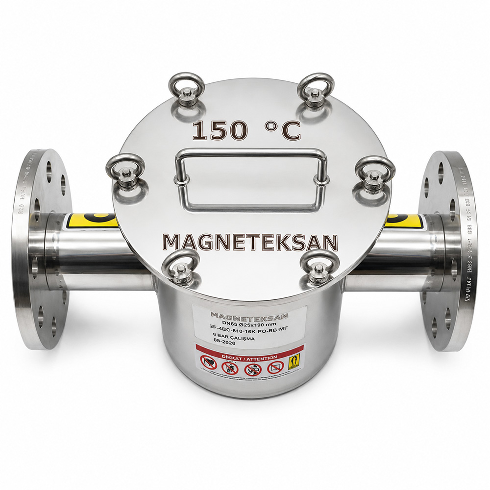 Tavuk Suyu Hattı Manyetik Filtre – DN80 Ø25×190 mm Neodyum