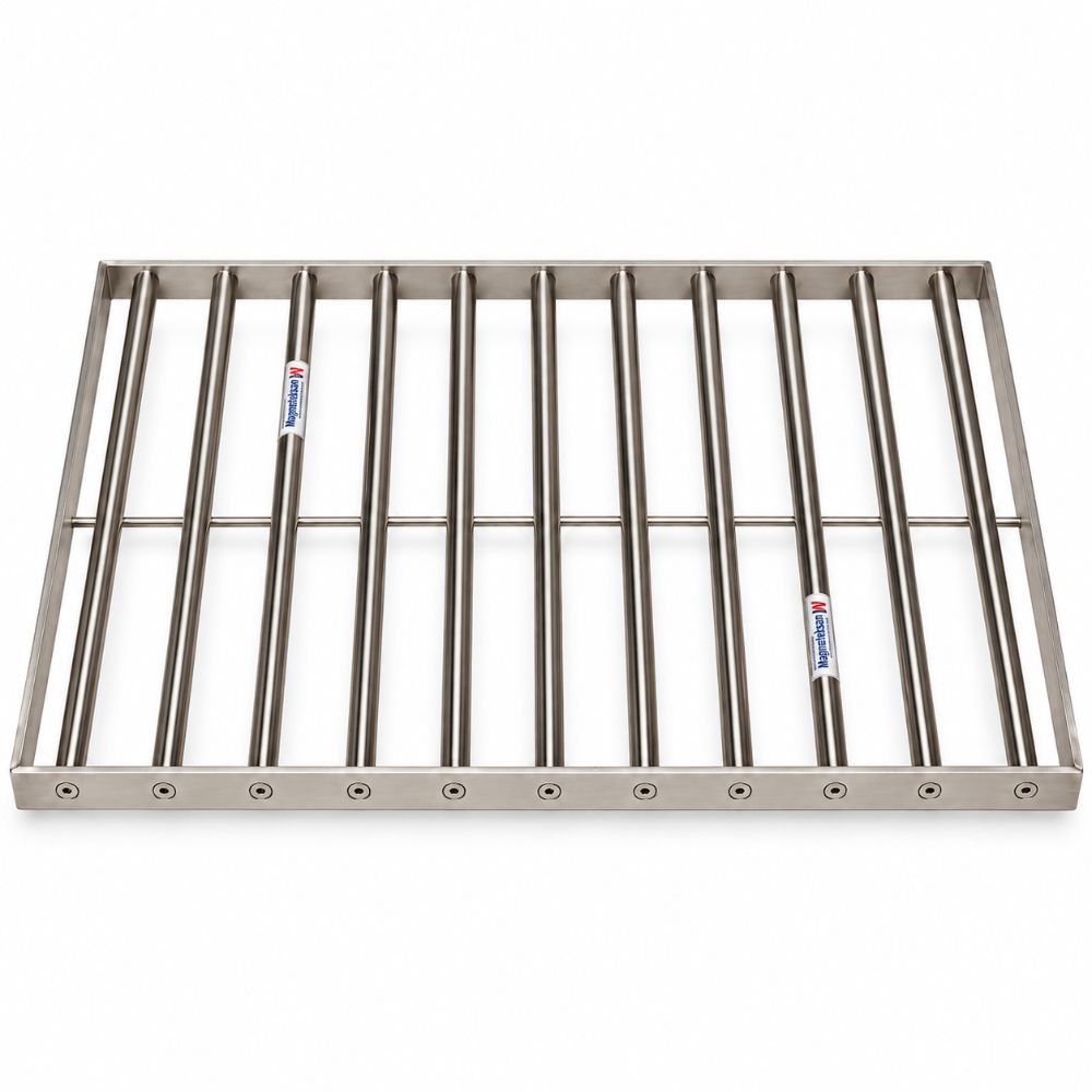 1000x700 mm Ø25 mm 11 Çubuklu Neodyum Elek Mıknatıs – Şeker Üretim Hattı