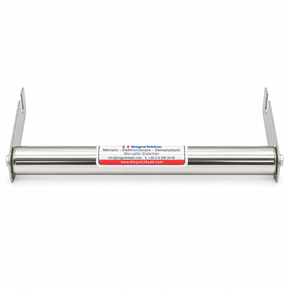 Ø25x230 mm kulaklı neodyum çubuk mıknatıs, önden görünüm