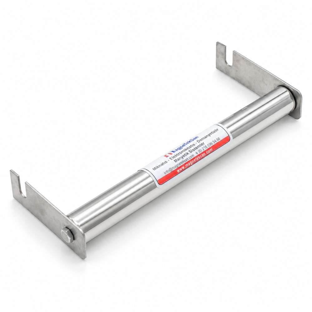 Ø25x230 mm kulaklı neodyum çubuk mıknatıs, ters açıdan görünüm