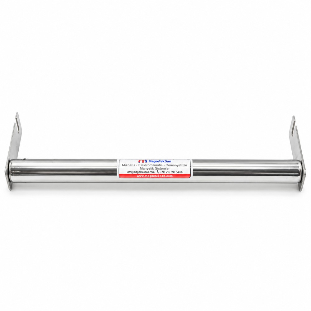 Ø25x320 mm kulaklı neodyum çubuk mıknatıs, önden görünüm