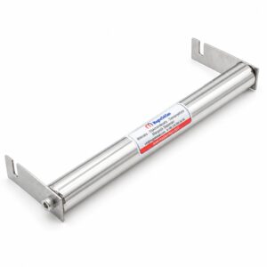 Ø32x340 mm kulaklı neodyum çubuk mıknatıs, çerez kavurma hattı için, iki ucunda montaj kulakları